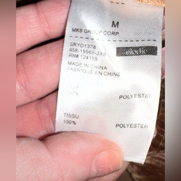 New Elodie Women's Size M Clay Brown crushed Velvet Sleeveless Cami Mini Dress - Picture 6 of 8